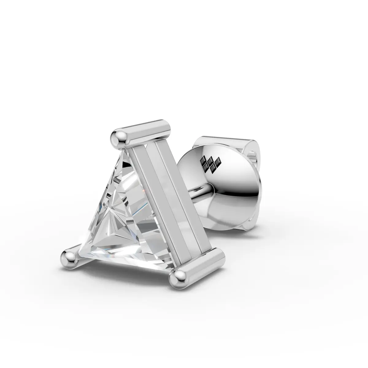 Triangle Diamond Stud Earring
